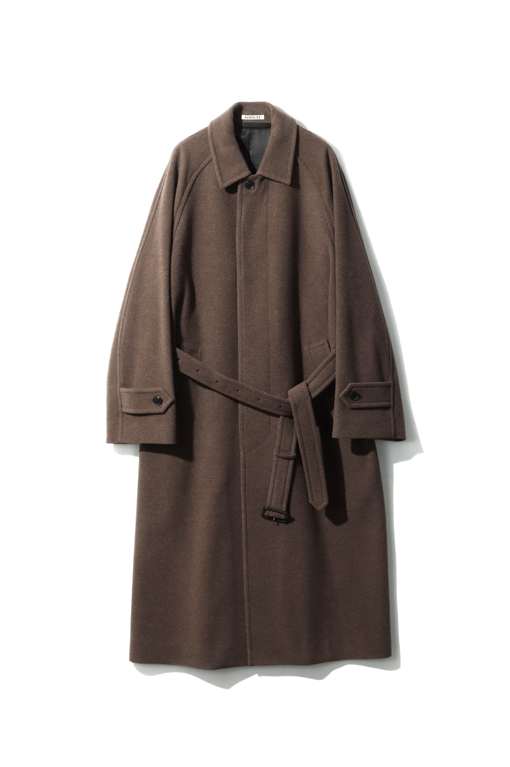 SUPER FINE WOOL MOSSER SOUTIEN COLLAR COAT - TOP BROWN (A25AC04WM