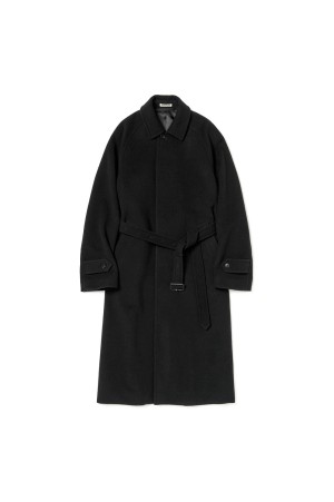 SUPER FINE WOOL MOSSER SOUTIEN COLLAR COAT - BLACK (A25AC04WM)