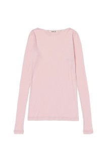 SUPER HIGH GAUGE SHEER RIB BOAT NECK L/S TEE - BLACK (A00T05HF)