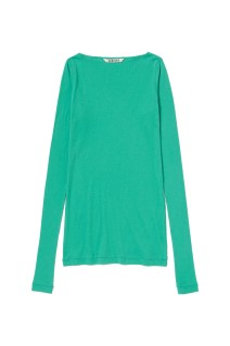 SUPER HIGH GAUGE SHEER RIB BOAT NECK L/S TEE - BLACK (A00T05HF)