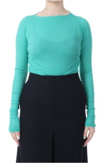 SUPER HIGH GAUGE SHEER RIB BOAT NECK L/S TEE - JADE GREEN (A00T05HF)
