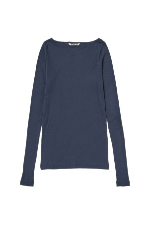 SUPER HIGH GAUGE SHEER RIB BOAT NECK L/S TEE - NAVY (A00T05HF)