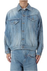 DISTORTED CUTTING DENIM JACKET - INDIGO (25AW24BL235)