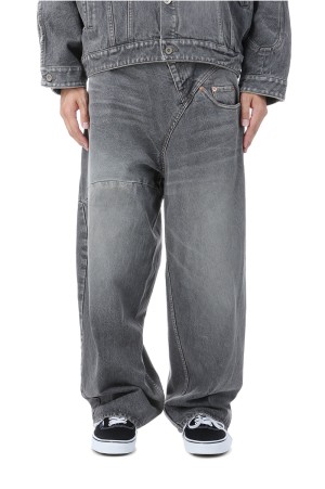 DISTORTED CUTTING DENIM PANTS - BLACK (25AW24PT323)