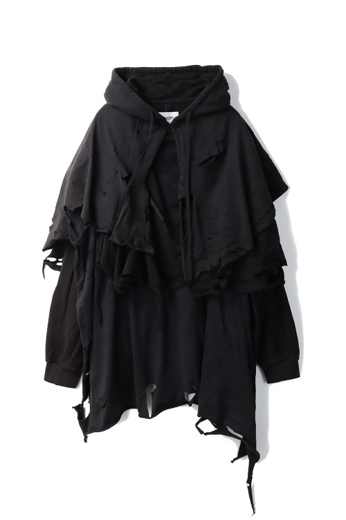 PHANTOM FRAYED HOODIE - BLACK (25AW34CS397) | セレクトショップ
