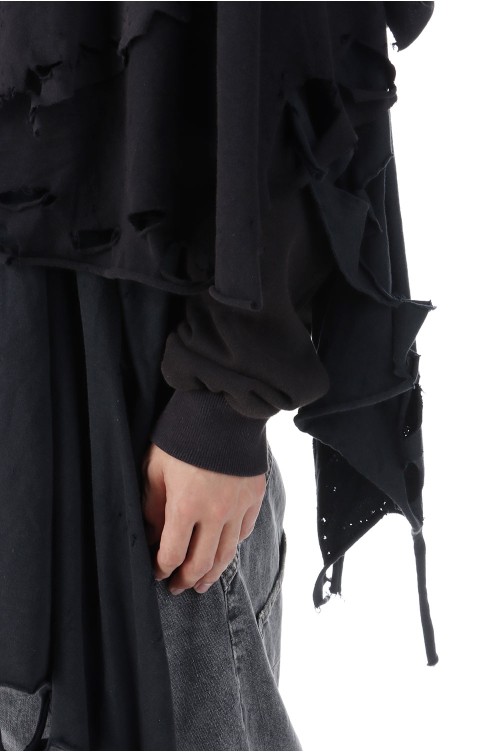 PHANTOM FRAYED HOODIE - BLACK (25AW34CS397) | セレクトショップ