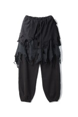 PHANTOM FRAYED SWEATPANTS - BLACK (25AW34PT327)
