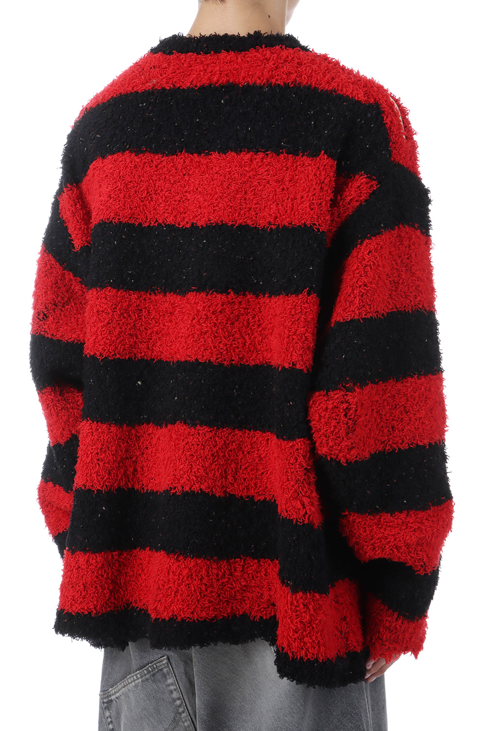 トップス doublet RECYCLED WOOL STRIPE KNIT RECYCLED WOOL STRIPE KNIT - RED/BLACK (25AW64KN193) | セレクト