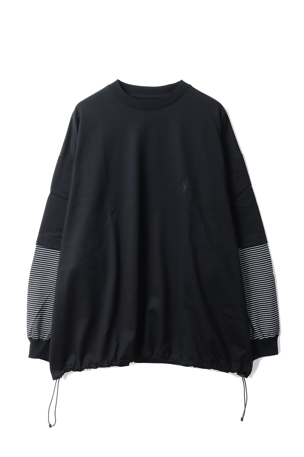 BALLOON LAYERED LONG SLEEVE T SHIRT - BLACK x WHITE border
