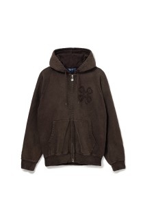 Washed Luckey Logo Zip Hoodie - Washed Brown