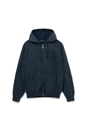 Washed Luckey Logo Zip Hoodie - Washed Navy