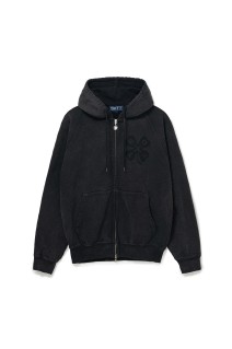 Washed Luckey Logo Zip Hoodie - Washed Black