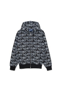 Bone Zip Hoodie - Black