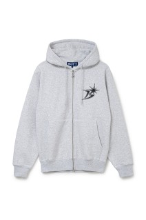 B Logo Zip Hoodie - Ash