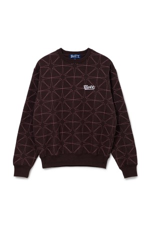 Sparkle Stitched Crewneck - Brown