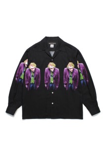 THE DARK KNIGHT TRILOGY / L/S HAWAIIAN SHIRT ( TYPE-1 ) / BLACK (TDKT-WM-HI06)