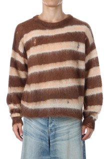 Distressed Border Mohair Sweater - BROWN (G15PO071)