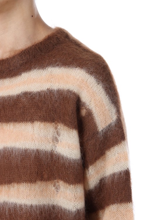 Distressed Border Mohair Sweater - BROWN (G15PO071) | セレクト