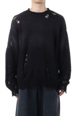 Distressed Knit Cardigan - BLACK (G14CD062) | セレクトショップ