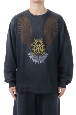 KMY Eagle Distressed L/S Tee - BLACK (G15LT082)