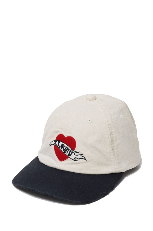 CA4LA x KAMIYA I LOVE U Distressed Cap - BLACK (G15CA103