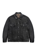 LEATHER TRUCKER JACKET ( TYPE-2 ) / BLACK (25FWE-WMO-BL02)