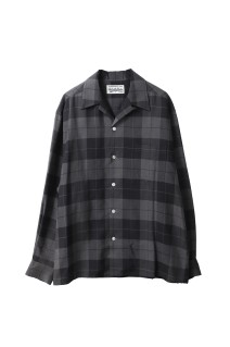 OMBRE CHECK OPEN COLLAR SHIRT L/S / GRAY (25FWE-WMS-OC01)