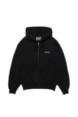 HEAVY WEIGHT FULL ZIP HOODED SWEAT SHIRT / BLACK (25FWE-WMC-SS01)