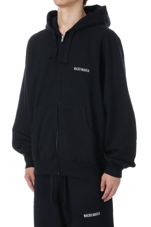 HEAVY WEIGHT FULL ZIP HOODED SWEAT SHIRT / BLACK (25FWE-WMC-SS01