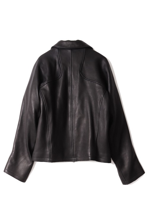 LEATHER PANELED ZIP UP JACKET - BLACK (NF252J07) | セレクト