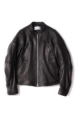 LEATHER MOTORCYCLE JACKET - BLACK (NF252J06)