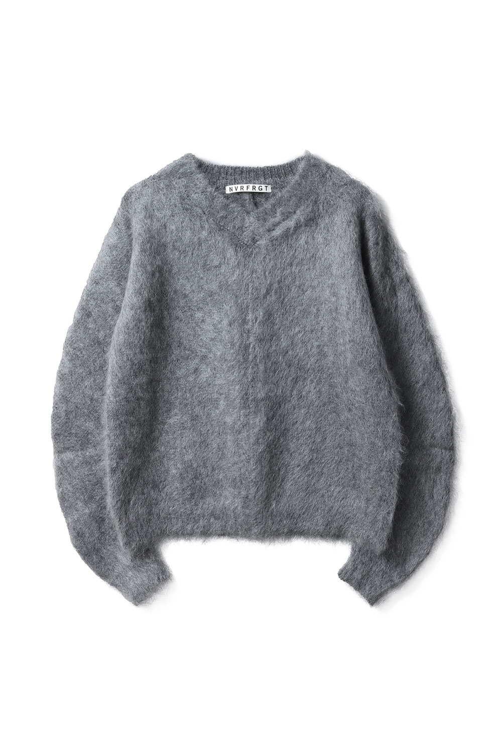 BRUSHED MOHAIR V-NECK SWEATER - LIGHT GREY (NF252K02) | セレクト