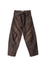 3D TWISTED WIDE LEG JEANS - MUD FADED BLACK (NF251P14A)