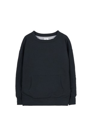 SWEAT CREW W-FACE WASH / BLACK