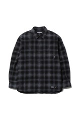 OMBRE CHECK OPEN COLLAR SHIRT L/S ( TYPE-2 ) / GRAY (25FW-WMS-OC06