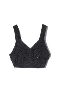 Cable Knit Bustier - CHARCOAL GRAY (62520506)