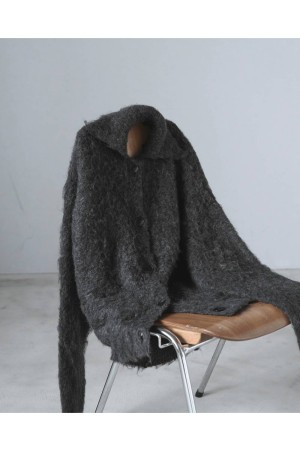 Brashed Knit Jacket - CHARCOAL GRAY (62520522)