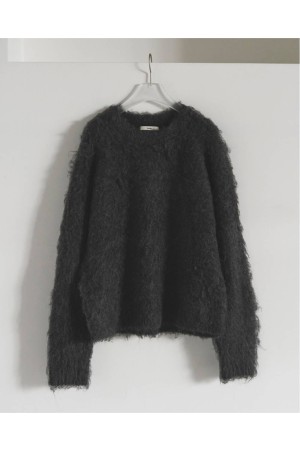 Brashed Knit Pullover - CHARCOAL GRAY (62520523)