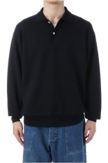 HIGH GAUGE KNIT POLO - BLACK (233-60207)