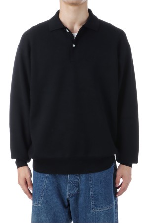 HIGH GAUGE KNIT POLO - BLACK (233-60207)