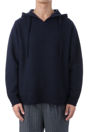 FELTED MERINO WOOL FOODIE KNIT - NAVY (253-60204)