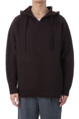 FELTED MERINO WOOL FOODIE KNIT - BROWN (253-60204)