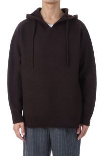 FELTED MERINO WOOL FOODIE KNIT - BROWN (253-60204)