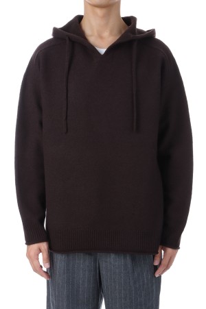 FELTED MERINO WOOL FOODIE KNIT - BROWN (253-60204)