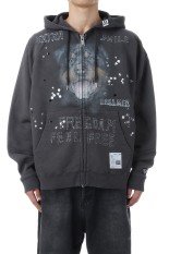 EMBELLISHED DISTRESSED PARKA - BLACK (J15PK721)