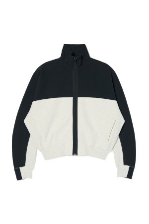 HIGHNECK ZIP UP SWEATSHIRT - OATMEAL (C8-C129)