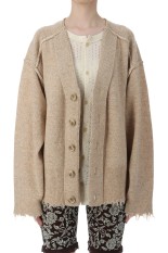 Lambs-wool Layered Knit Cardigan - BEIGE (0125030504)
