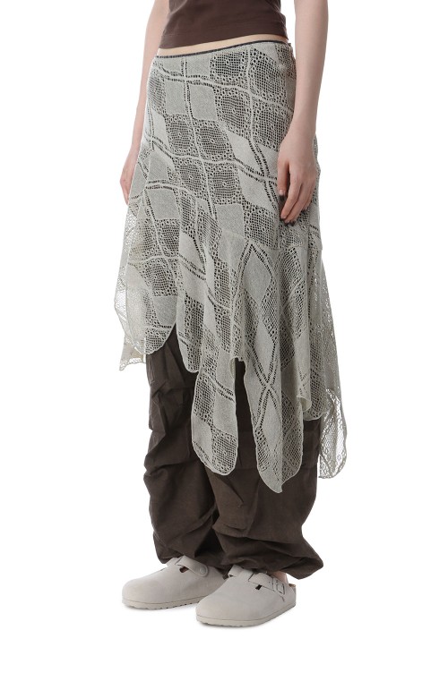 【PERVERZE】Check and Lace Jaggedhem Skirt PERVERZE ファッション perverze check lace jagged-hem skirt