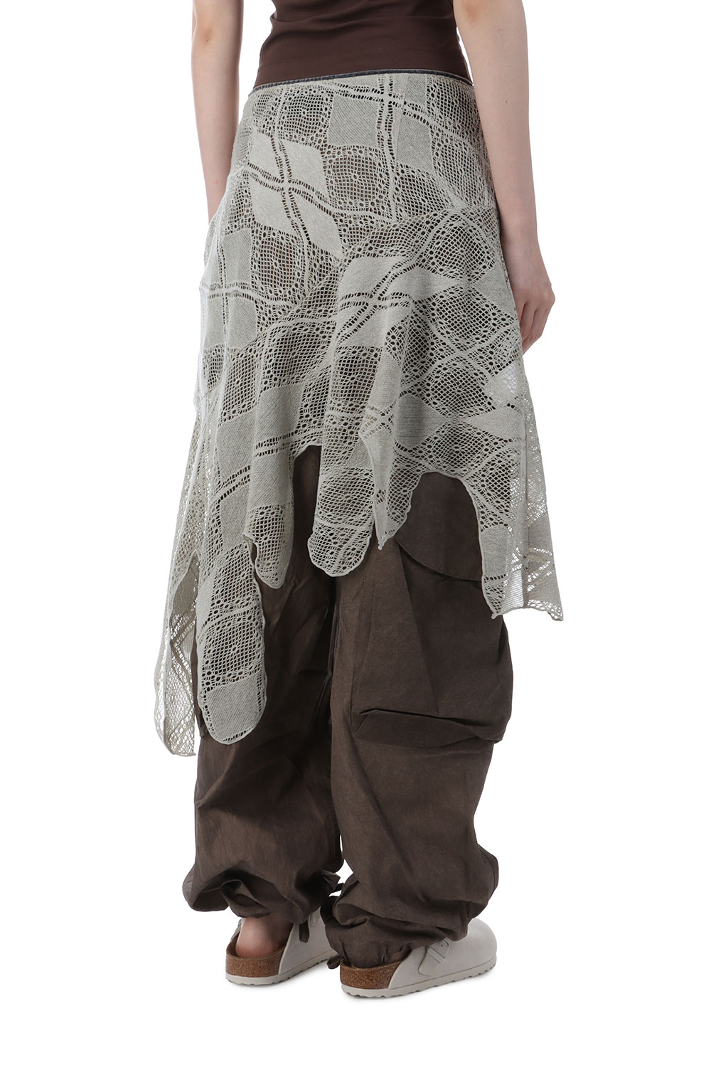 Knit Lace Jagged-hem Skirt - BEIGE (0125030806) | セレクトショップ