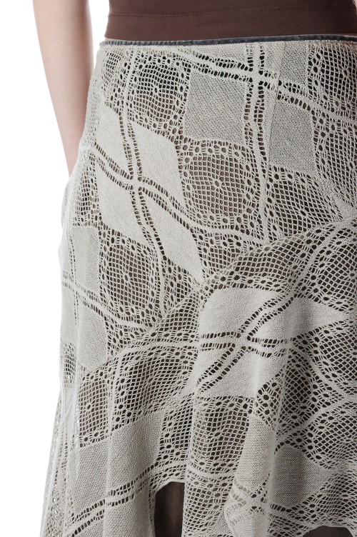 Knit Lace Jagged-hem Skirt - BEIGE (0125030806) | セレクトショップ